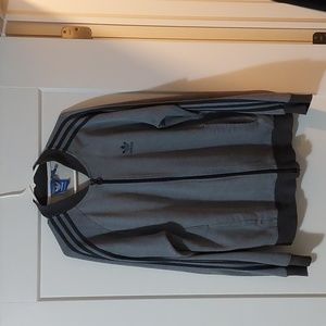 Adidas full zip 3 stripe sweater size large